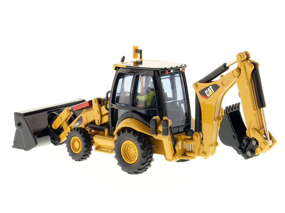 CAT Caterpillar 420E Center Pivot Backhoe Loader with Working Tools with Operator "Core Classics Series" 1/50 Diecast Model