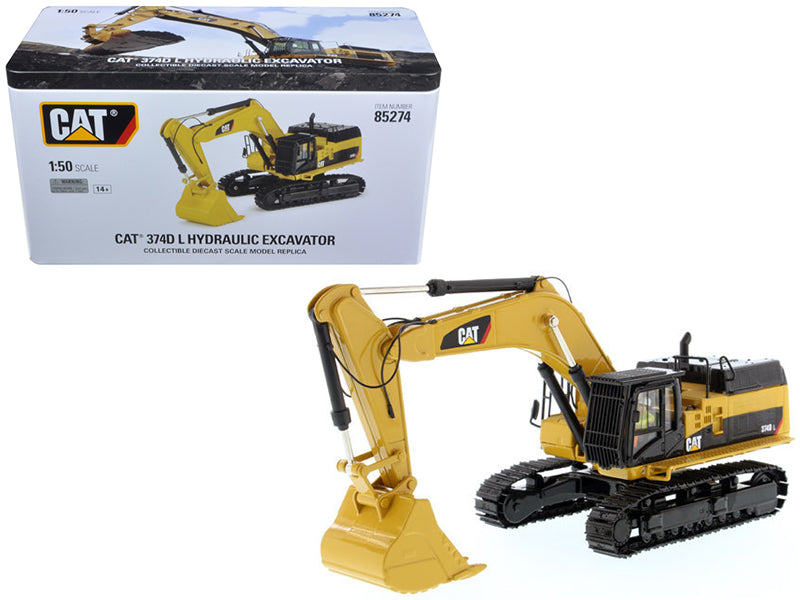 CAT Caterpillar 374D L Hydraulic Excavator with Operator "High Line" Series 1/50 Diecast Model