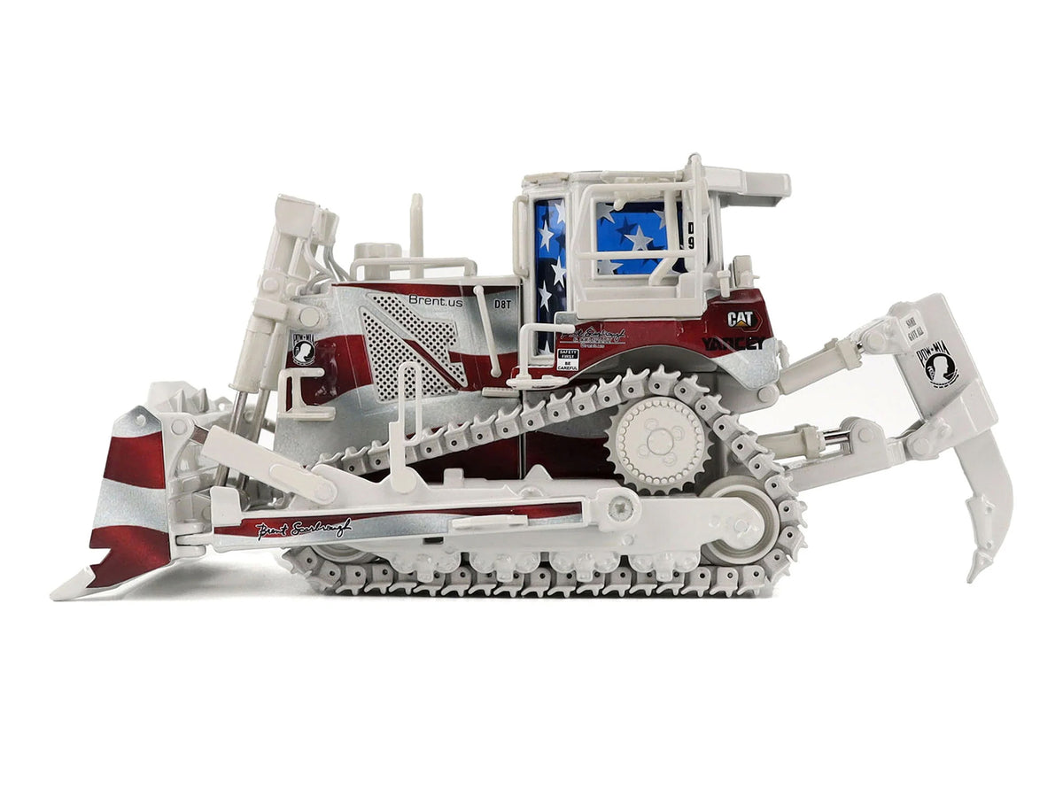 CAT Caterpillar D8T Track Type Tractor with Single Shank Ripper "Brent Scarbrough & Co." Patriotic Livery "High Line" Series 1/50 Diecast Model