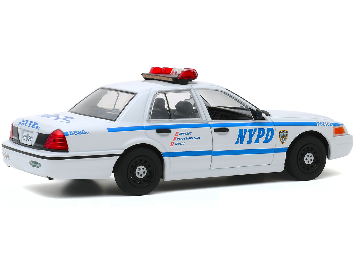 2011 Ford Crown Victoria Police Interceptor "New York City Police Department" (NYPD) White "Hot Pursuit" Series 1/24 Diecast Model Car