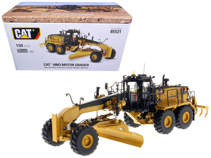 CAT Caterpillar 18M3 Motor Grader with Operator "High Line Series" 1/50 Diecast Model
