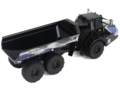 CAT Caterpillar 745 Articulated Dump Truck "Brent Scarbrough & Co. - Back the Blue" Black with Graphics "High Line" Series 1/50 Diecast Model