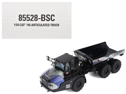 CAT Caterpillar 745 Articulated Dump Truck "Brent Scarbrough & Co. - Back the Blue" Black with Graphics "High Line" Series 1/50 Diecast Model