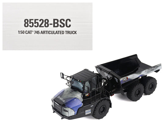 CAT Caterpillar 745 Articulated Dump Truck "Brent Scarbrough & Co. - Back the Blue" Black with Graphics "High Line" Series 1/50 Diecast Model