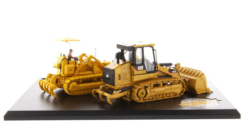 CAT Caterpillar 977D Traxcavator (Circa 1955-1960) and CAT Caterpillar 963K Track Loader (Current) with Operators "Evolution Series" 1/50 Diecast Models
