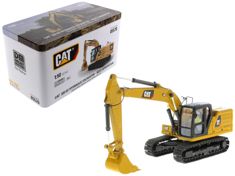 CAT Caterpillar 320 GC Hydraulic Excavator with Operator Next Generation Design "High Line Series" 1/50 Diecast Model