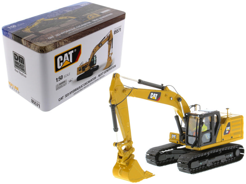 CAT Caterpillar 323 Hydraulic Excavator with Operator Next Generation Design "High Line Series" 1/50 Diecast Model