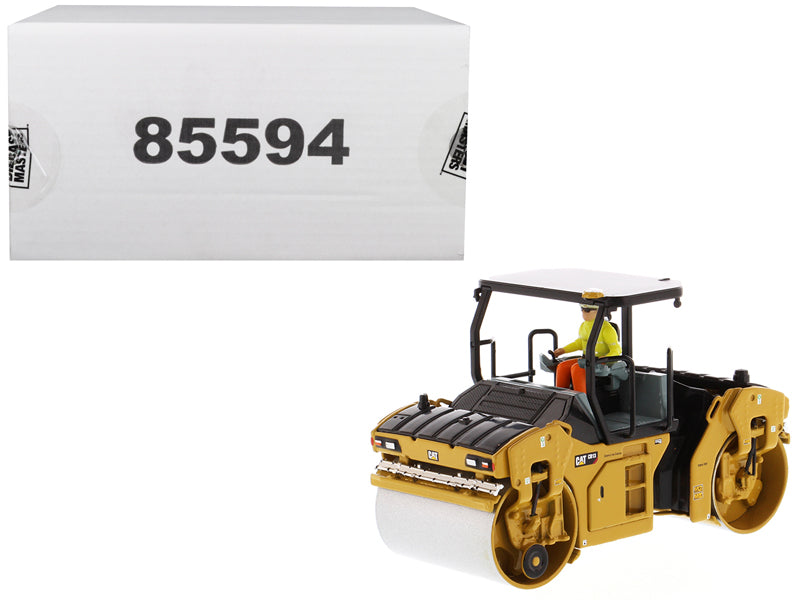 CAT Caterpillar CB-13 Tandem Vibratory Roller with ROPS (Roll Over Protective Structure) and Operator "High Line Series" 1/50 Diecast Model