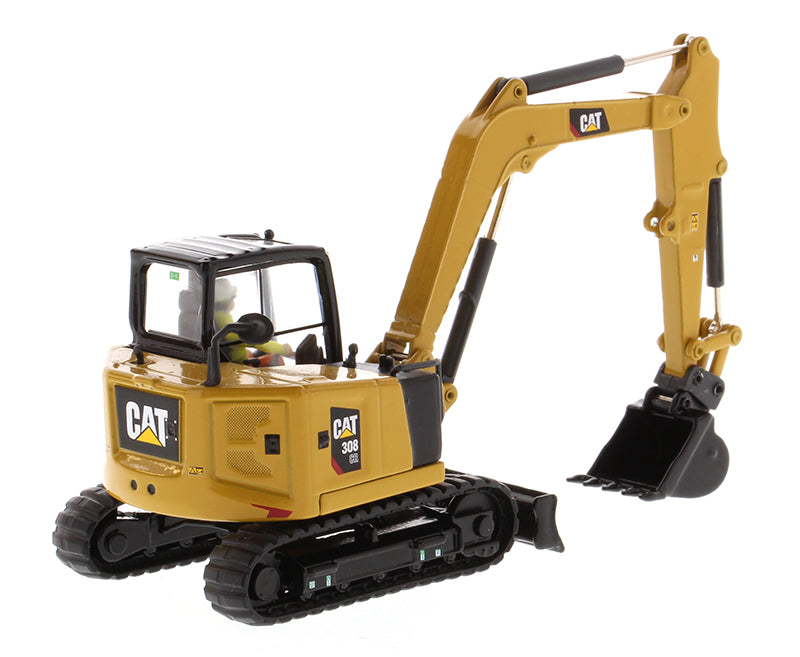 CAT Caterpillar 308 CR Next Generation Mini Hydraulic Excavator with Work Tools and Operator "High Line" Series 1/50 Diecast Model