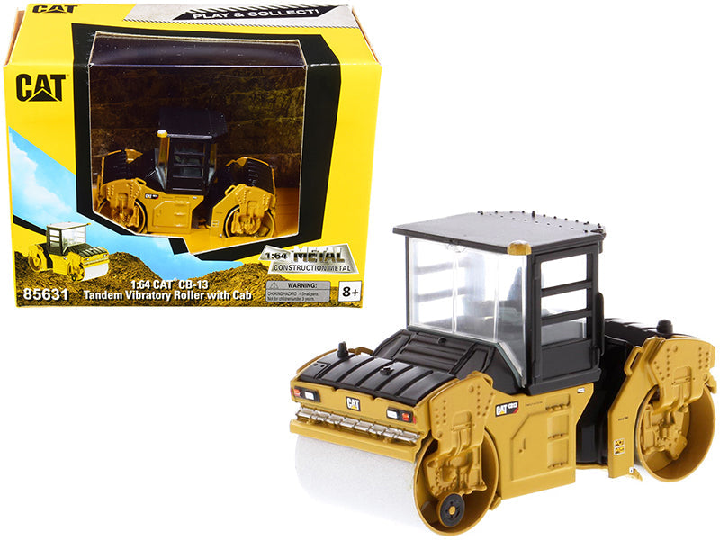 CAT Caterpillar CB-13 Tandem Vibratory Roller with Cab "Play & Collect!" Series 1/64 Diecast Model