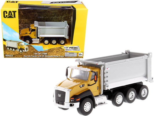 CAT Caterpillar CT660 Day Cab Tractor with OX Stampede Dump Truck "Play & Collect!" Series 1/64 Diecast Model