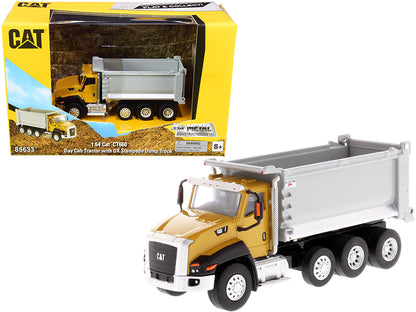 CAT Caterpillar CT660 Day Cab Tractor with OX Stampede Dump Truck "Play & Collect!" Series 1/64 Diecast Model