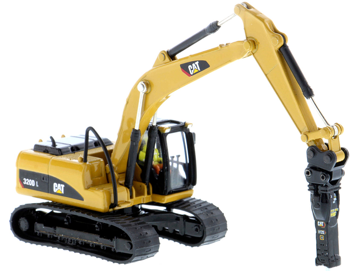 CAT Caterpillar 320D L Hydraulic Excavator with Multiple Work Tools and Operator "High Line" Series 1/87 (HO) Scale Diecast Model
