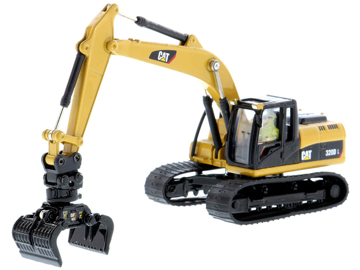 CAT Caterpillar 320D L Hydraulic Excavator with Multiple Work Tools and Operator "High Line" Series 1/87 (HO) Scale Diecast Model