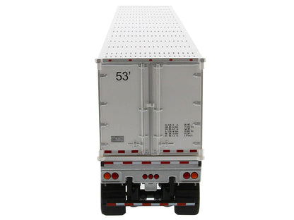 Peterbilt 579 UltraLoft Truck Tractor Red with "CAT Caterpillar" Mural Dry Van Trailer "Transport Series" 1/50 Diecast Model