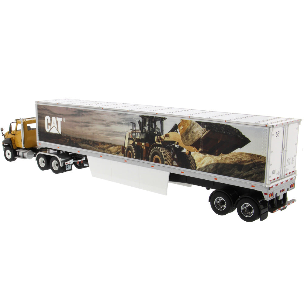 CAT Caterpillar CT660 Day Cab with Caterpillar Mural Dry Van Trailer "Transport Series" 1/50 Diecast Model