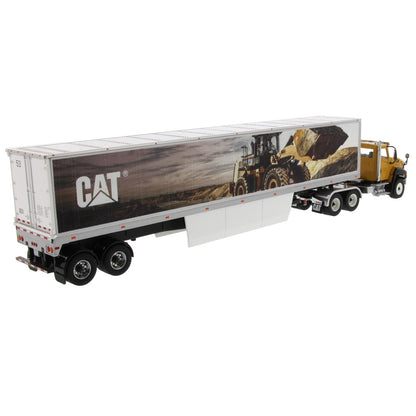 CAT Caterpillar CT660 Day Cab with Caterpillar Mural Dry Van Trailer "Transport Series" 1/50 Diecast Model