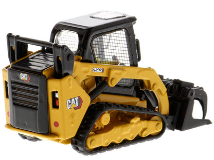 CAT Caterpillar 259D3 Compact Track Loader with Work Tools and Operator Yellow "High Line Series" 1/50 Diecast Model