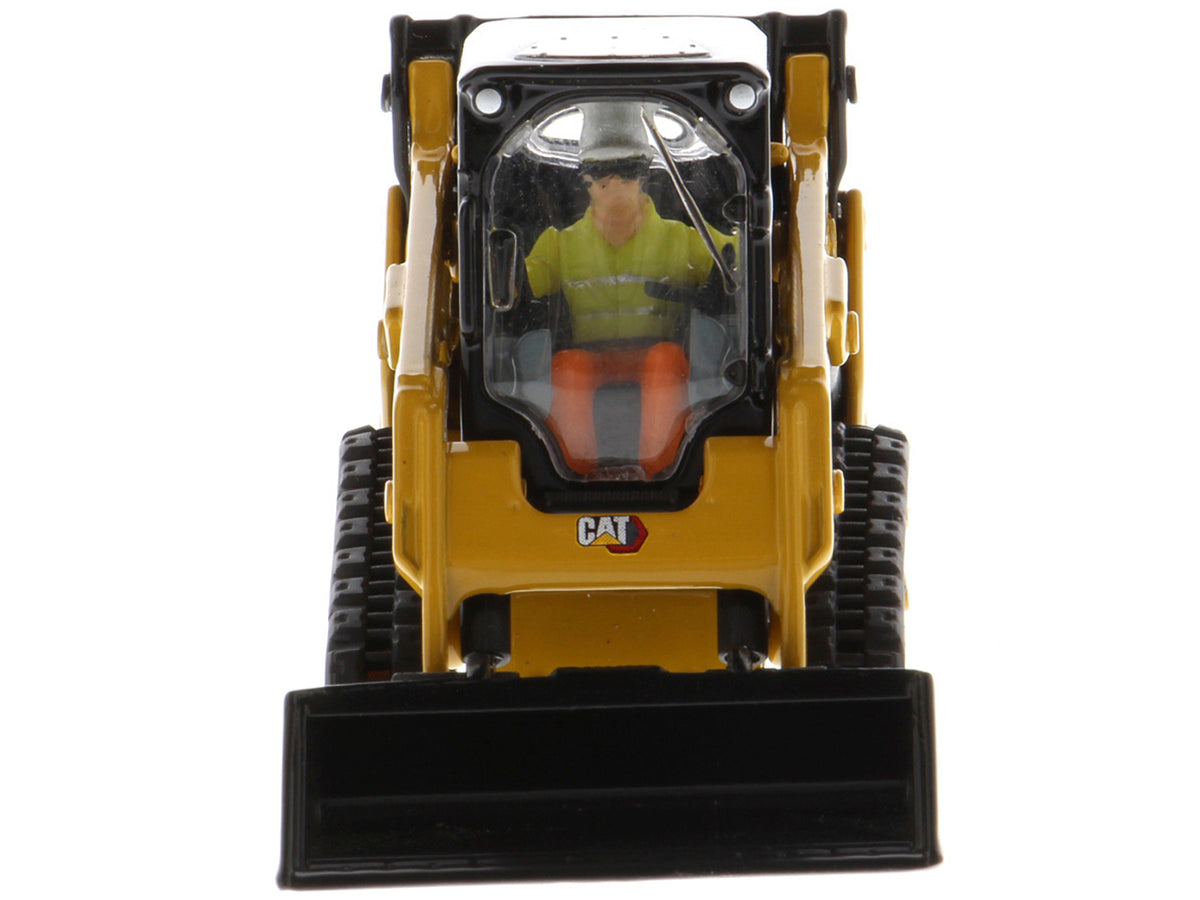 CAT Caterpillar 259D3 Compact Track Loader with Work Tools and Operator Yellow "High Line Series" 1/50 Diecast Model