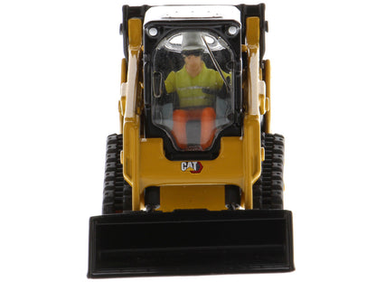 CAT Caterpillar 259D3 Compact Track Loader with Work Tools and Operator Yellow "High Line Series" 1/50 Diecast Model