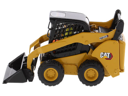 CAT Caterpillar 272D3 Skid Steer Loader with Operator Yellow "High Line" Series 1/32 Diecast Model