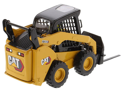 CAT Caterpillar 272D3 Skid Steer Loader with Operator Yellow "High Line" Series 1/32 Diecast Model