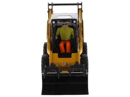 CAT Caterpillar 272D3 Skid Steer Loader with Operator Yellow "High Line" Series 1/32 Diecast Model