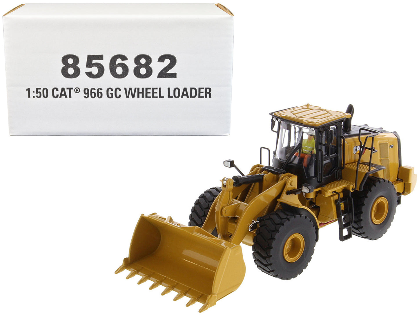CAT Caterpillar 966 GC Wheel Loader Yellow with Operator "High Line Series" 1/50 Diecast Model