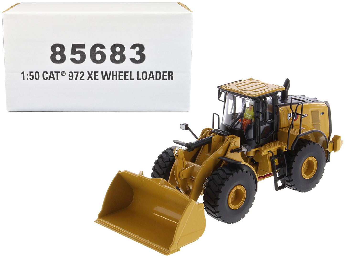 CAT Caterpillar 972 XE Wheel Loader Yellow with Operator "High Line Series" 1/50 Diecast Model