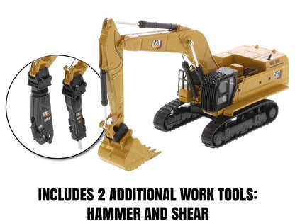 CAT Caterpillar 395 Next-Generation Hydraulic Excavator (General Purpose Version) Yellow with Additional Tools "High Line Series" 1/87 (HO) Diecast Model
