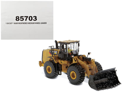 CAT Caterpillar 966M Wheel Loader with Operator (Dirty Version) "Weathered" Series 1/50 Diecast Model