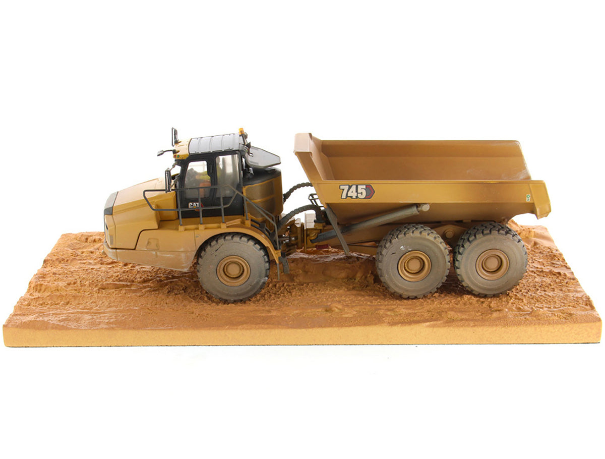 CAT Caterpillar 745 Articulated Truck with Operator (Dirty Version) "Weathered" Series 1/50 Diecast Model