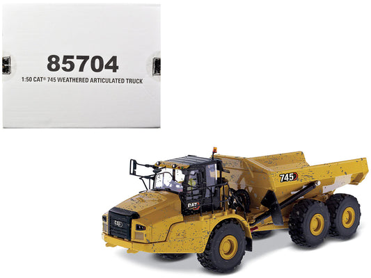 CAT Caterpillar 745 Articulated Truck with Operator (Dirty Version) "Weathered" Series 1/50 Diecast Model