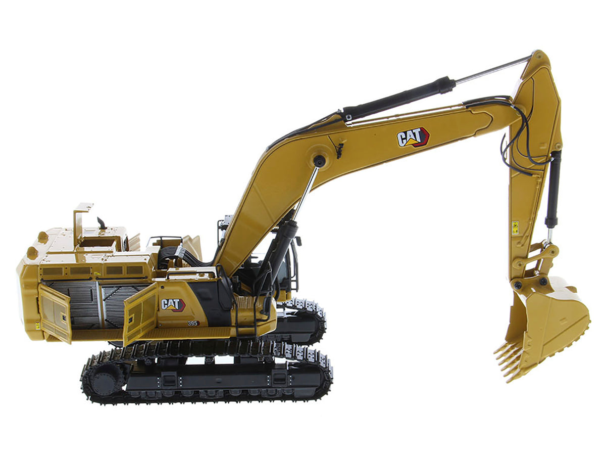 CAT Caterpillar 395 Next Generation Hydraulic Excavator (General Purpose Version) Yellow with Operator and Additional Tools "High Line" Series 1/50 Diecast Model