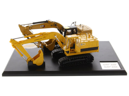 CAT Caterpillar 225 Hydraulic Escavator and CAT Caterpillar 323 Next Generation Hydraulic Escavator Set of 2 pieces "Evolution Series" 1/50 Diecast Models