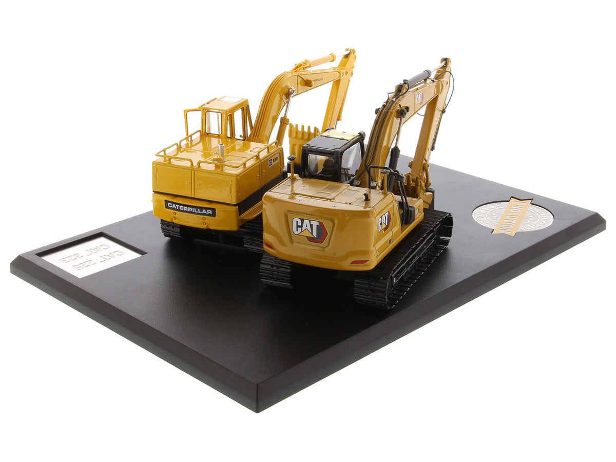 CAT Caterpillar 225 Hydraulic Escavator and CAT Caterpillar 323 Next Generation Hydraulic Escavator Set of 2 pieces "Evolution Series" 1/50 Diecast Models