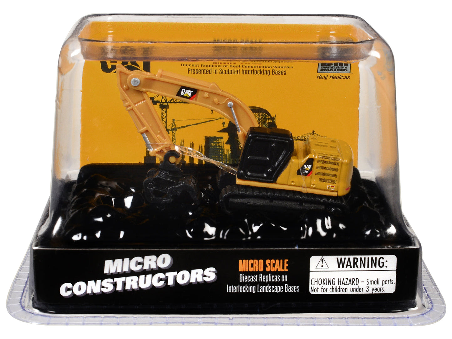 CAT Caterpillar 320 Hydraulic Excavator Grapple Yellow "Micro-Constructor" Series Diecast Model