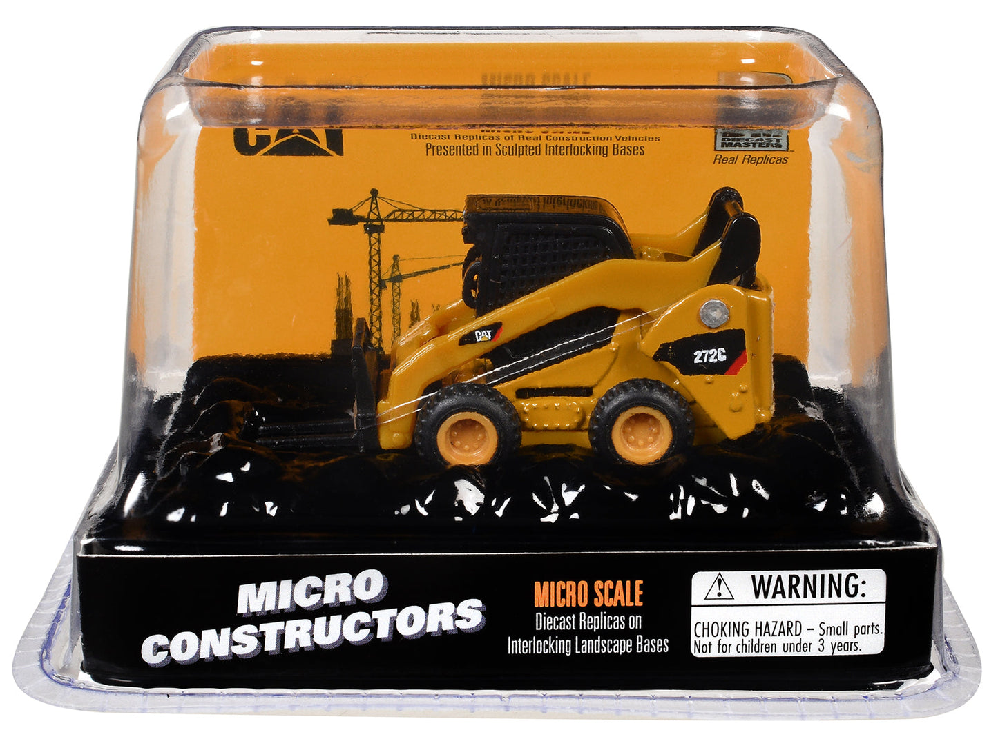 CAT Caterpillar 272C Skid Steer Loader with Pallet Fork Yellow "Micro-Constructor" Series Diecast Model