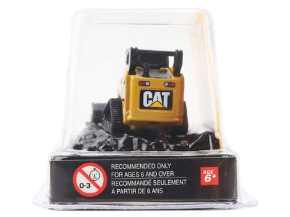 CAT Caterpillar 272C Compact Track Loader with Broom Yellow "Micro-Constructor" Series Diecast Model