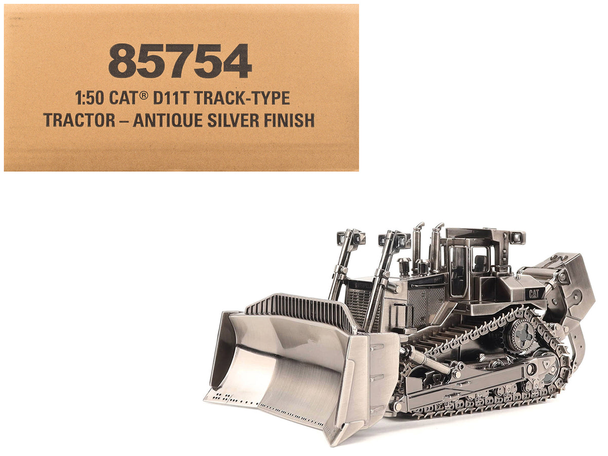 CAT Caterpillar D11T Track Type Tractor Dozer Antique Silver Finish "Commemorative Series" 1/50 Diecast Model