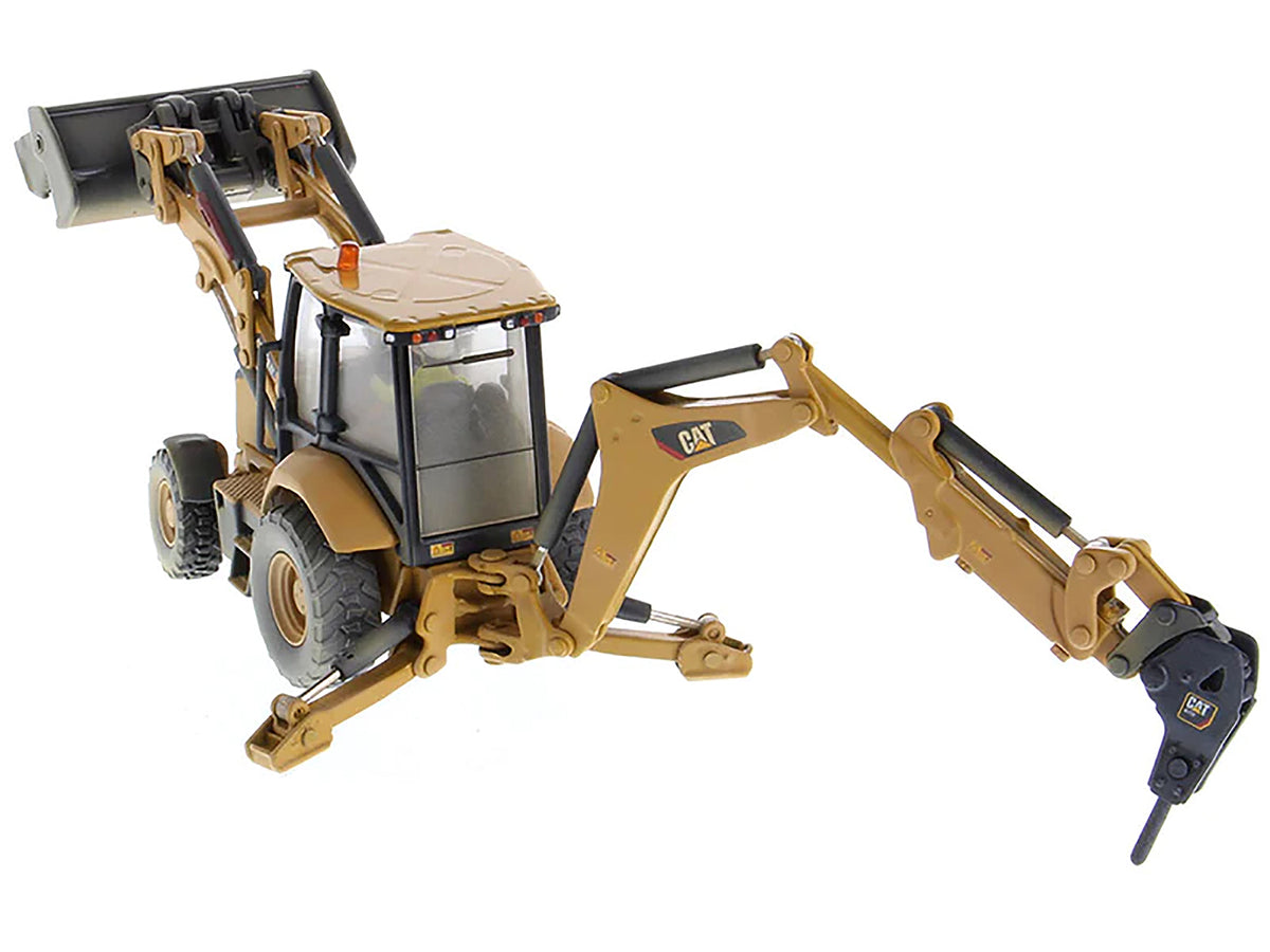 CAT Caterpillar 420F2 IT Backhoe Loader with Operator Yellow "Weathered Series" 1/50 Diecast Model