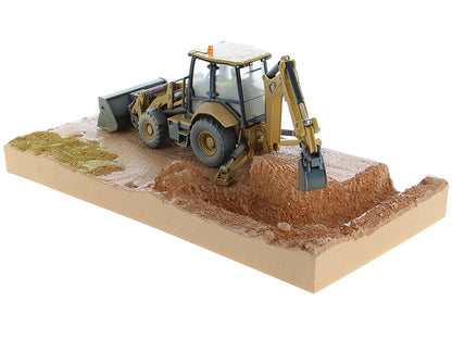 CAT Caterpillar 420F2 IT Backhoe Loader with Operator Yellow "Weathered Series" 1/50 Diecast Model