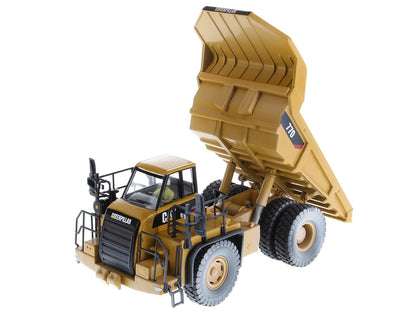 CAT Caterpillar 770 Off-Highway Truck Yellow (Weathered) with Operator "Weathered" Series 1/50 Diecast Model
