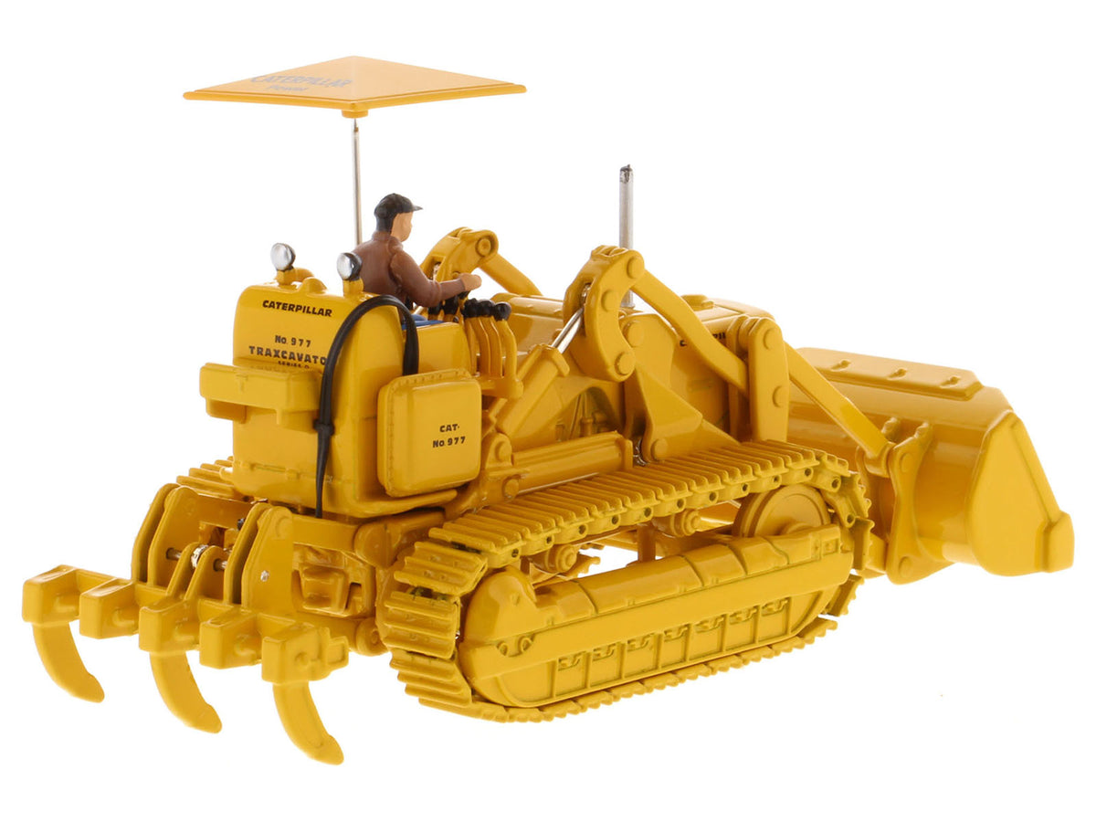 CAT Caterpillar 977D Traxcavator Yellow with Operator "Vintage Series" 1/50 Diecast Model