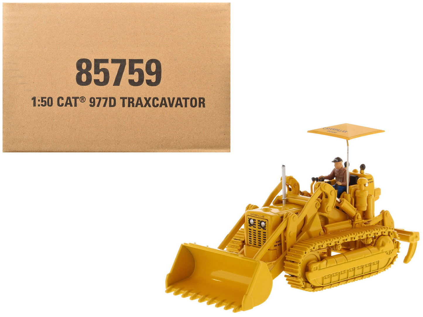 CAT Caterpillar 977D Traxcavator Yellow with Operator "Vintage Series" 1/50 Diecast Model