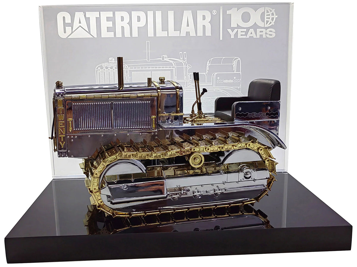 CAT Caterpillar Twenty Tractor "100th Anniversary" Chrome and Gold "Centennial Series" 1/16 Diecast Model