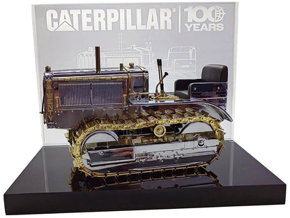 CAT Caterpillar Twenty Tractor "100th Anniversary" Chrome and Gold "Centennial Series" 1/16 Diecast Model