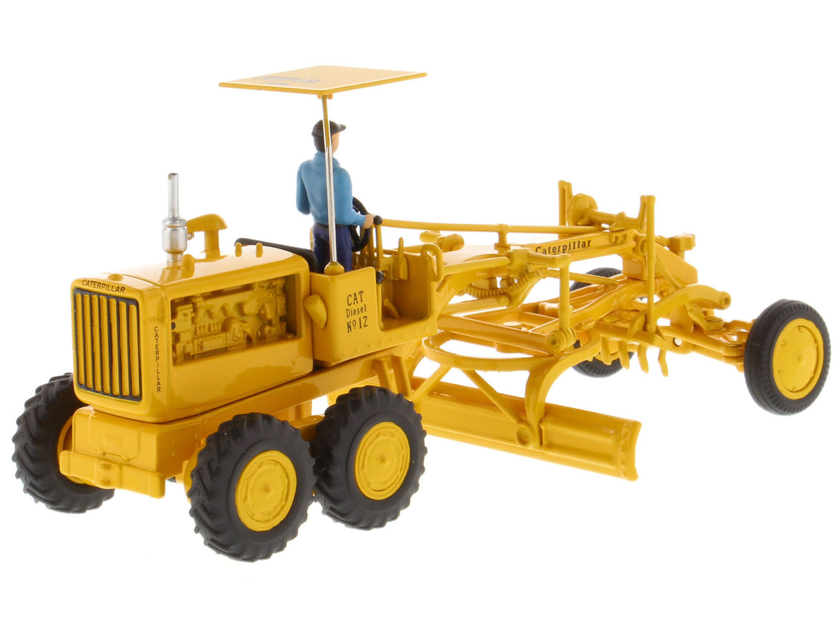CAT Caterpillar No.12 Motor Grader Yellow with Operator "Vintage Series" 1/50 Diecast Model