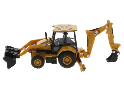 CAT Caterpillar 420 XE Backhoe Loader with Work Tools Yellow 1/64 Diecast Model