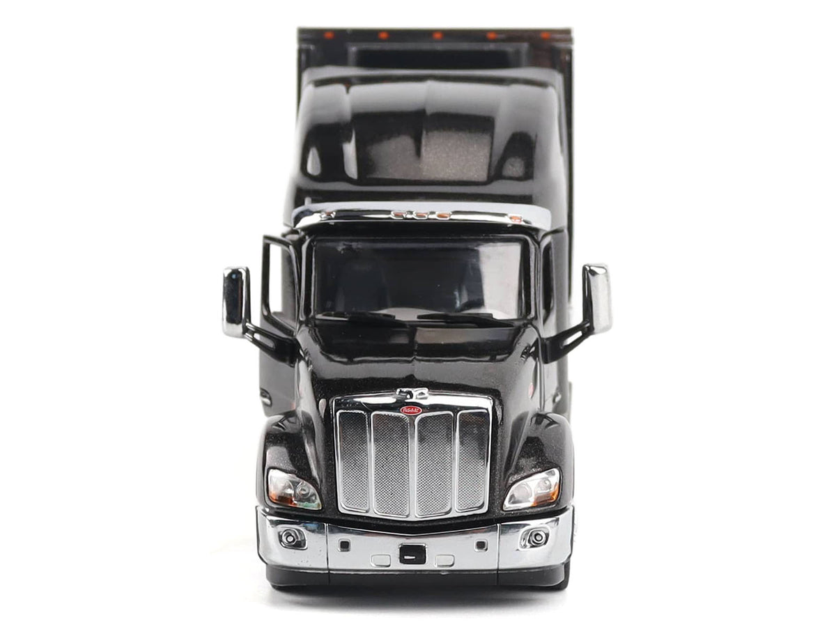 Peterbilt 579 UltraLoft Truck Tractor Black Metallic with "CAT Caterpillar" Mural Trailer "Transport Series" 1/50 Diecast Model